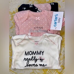 Carter's Pink, White & Black Baby Matching Set 3 MON.